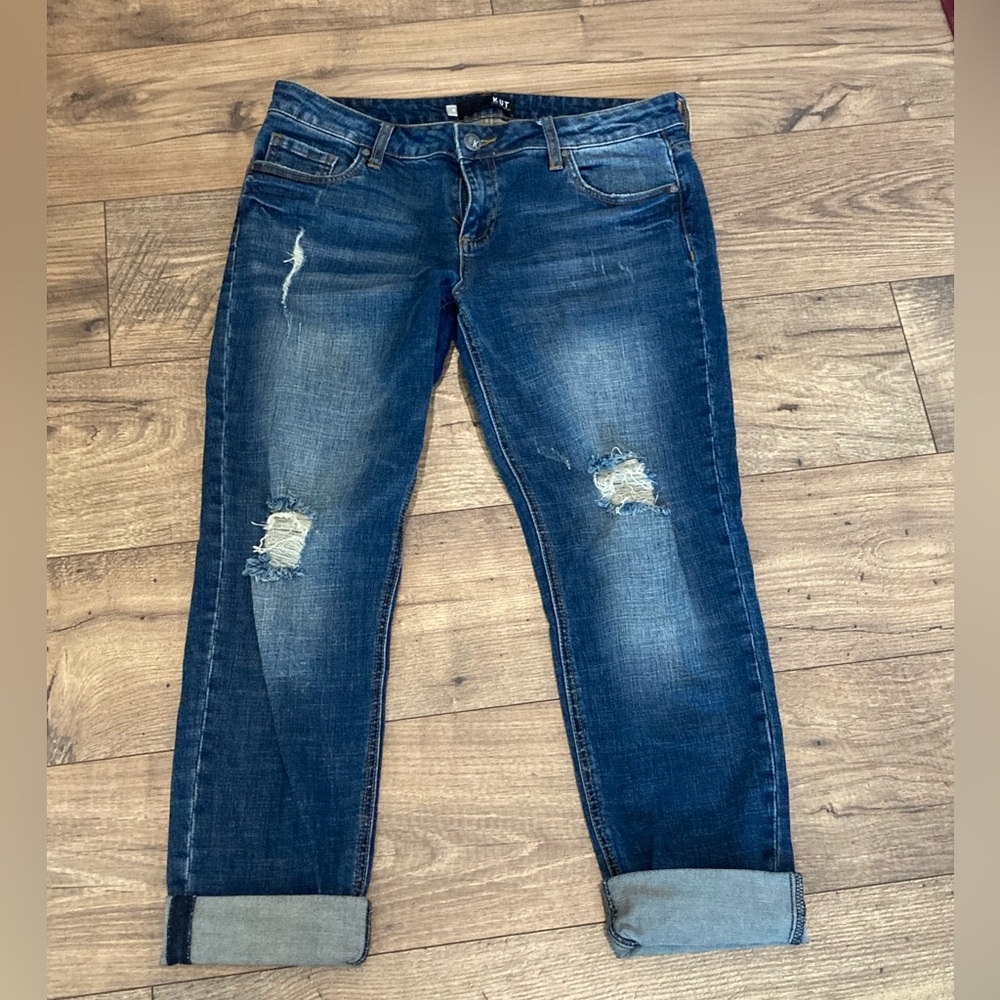 KUT from the KLOTH Catherine Boyfriend Distressed Denim